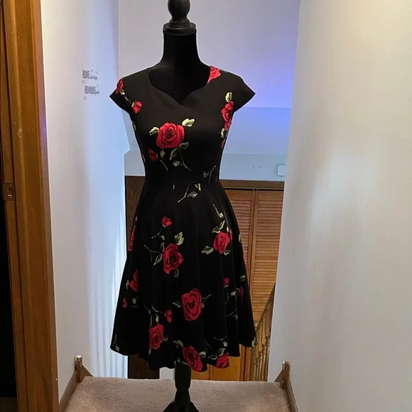 Black Floral Dress - Picture 1 of 2
